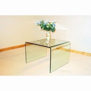 Afya Bent Clear Glass Lamp Table