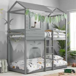 Angola Wooden Single Bunk Bed In Grey - UK