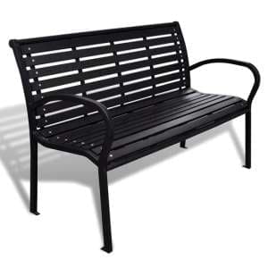 Anvil Outdoor Steel Seating Bench In Black - UK