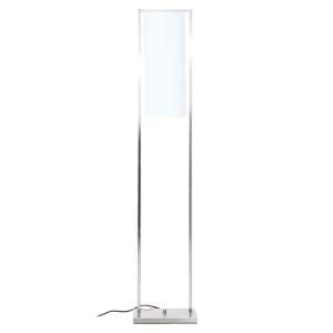 Anzio White Shade Floor Lamp With Satin Nickel Metal Frame - UK