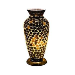 Apollo Mosaic Glass Vase Table Lamp In Black Tile