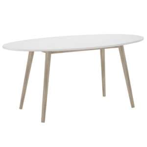 Appleton Wooden Dining Table In White And Oak Effect - UK