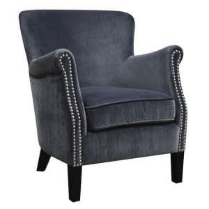 Aquarii Chenille Leather Fabric Lounge Armchair In Grey Velvet - UK