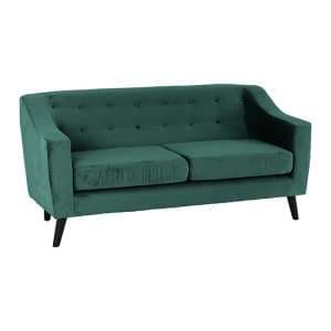 Arabella Velvet Fabric 3 Seater Sofa In Green - UK