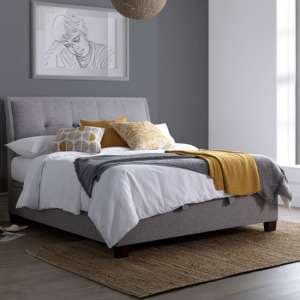 Arcadia Marbella Fabric Ottoman Double Bed In Grey - UK