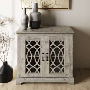 Arcata Wooden Sideboard With 2 Doors In Mexican Grey - UK