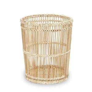 Arcola Rattan And Bamboo Bathroom Waste Bin In Natural - UK