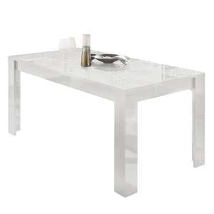 Ardent Contemporary Dining Table Rectangular In White High Gloss