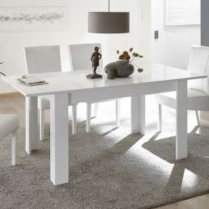 Ardent Extendable Dining Table Rectangular In White High Gloss - UK