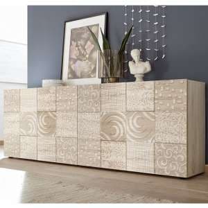 Ardent Wooden Large Sideboard In Sonoma Oak With 4 Doors