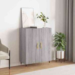 Ardmore Wooden Storage Cabinet With 2 Doors In Grey Sonoma - UK