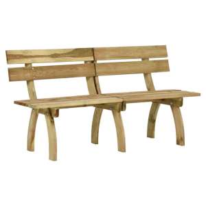 Aria 160cm Wooden Garden Seating Bench In Green Impregnated - UK