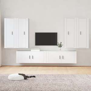 Aria Wooden Entertainment Unit Wall Hung In White - UK