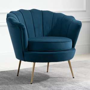 Ariel Fabric Accent Chair In Blue - UK