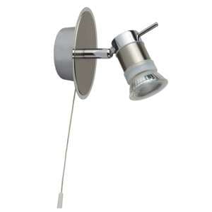 Aries LED IP44 Wall Spotlight In Chrome And Satin Silver - UK