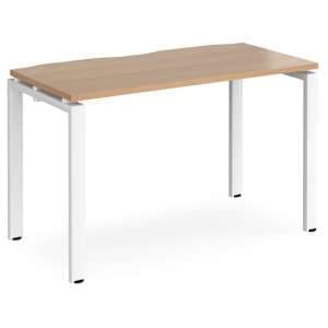 Arkos 1200mm Wooden Computer Desk In Beech With White Legs - UK