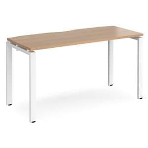 Arkos 1400mm Wooden Computer Desk In Beech With White Legs - UK