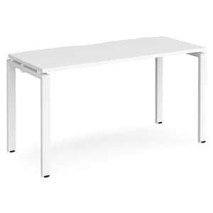 Arkos 1400mm Wooden Computer Desk In White With White Legs - UK