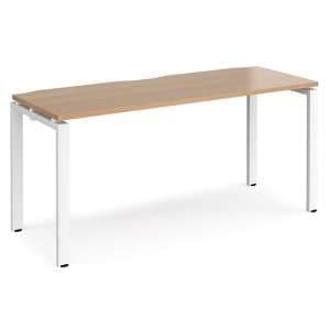 Arkos 1600mm Wooden Computer Desk In Beech With White Legs - UK