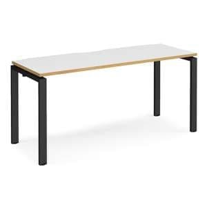 Arkos 1600mm Computer Desk In White And Oak With Black Legs - UK