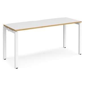 Arkos 1600mm Computer Desk In White And Oak With White Legs - UK