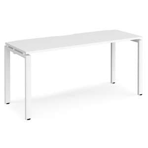 Arkos 1600mm Wooden Computer Desk In White With White Legs - UK
