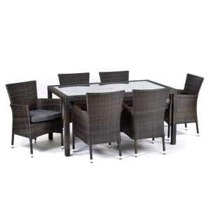Arlo Outdoor Rattan Dining Table And 6 Newbury Chairs - UK