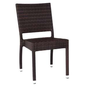 Arlo Outdoor Weave Rattan Side Chair In Black And Brown - UK