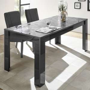 Arlon Modern Dining Table Rectangular In Grey High Gloss