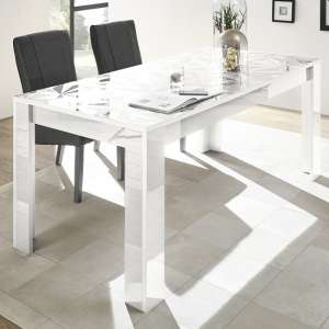 Arlon Modern Dining Table Rectangular In White High Gloss