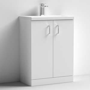 Arna 60cm Vanity Unit With Ceramic Basin In Gloss White - UK
