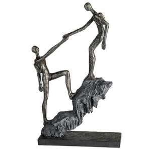 Arrival Poly Design Sculpture In Antique Bronze And Grey