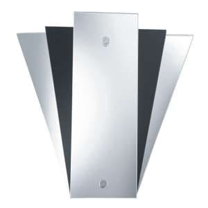 Art Deco Frosted Glass Mirror Wall Light With Black Panel - UK