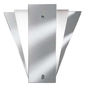 Art Deco Frosted Glass Mirror Wall Light With White Panel - UK