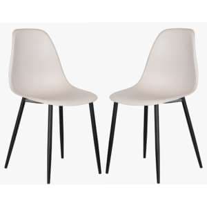 Arta Curve Calico Plastic Seat Dining Chairs In Pair - UK
