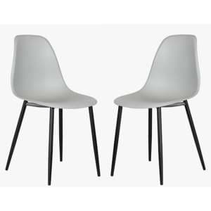 Arta Curve Light Grey Plastic Seat Dining Chairs In Pair - UK