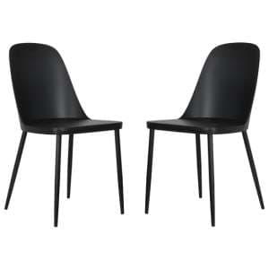 Arta Duo Black Plastic Seat Dining Chairs In Pair - UK