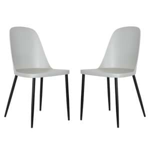 Arta Duo Light Grey Plastic Seat Dining Chairs In Pair - UK