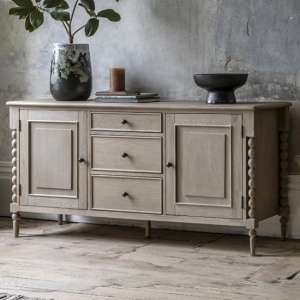 Arta Wooden Sideboard With 2 Doors 3 Drawers In Natural - UK