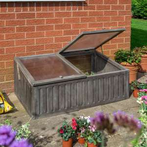 Arundel Wooden Cold Frame Planter With 2 Doors In Grey Wash - UK