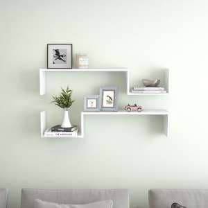 Arzon Set Of 2 Wooden Wall Shelf In White