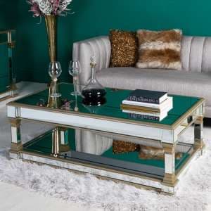 Asbury Mirrored Coffee Table In Champagne