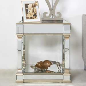 Asbury Mirrored End Table In Champagne
