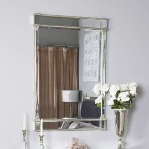 Asbury Wall Mirror Rectangular With Antique Silver Wooden Frame - UK