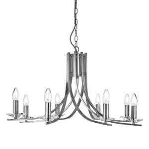 Ascona 8 Lights Clear Glass Pendant Light In Satin Silver