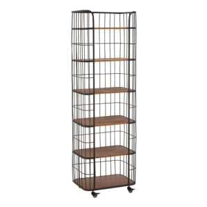 Ashbling 6 Tiers Wooden Shelving Unit In Natural And Black
