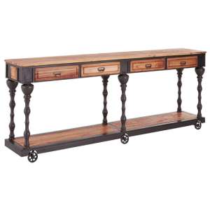 Ashbling Wooden Console Table With 4 Drawers In Natural