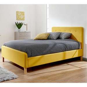 Alkham Wooden Double Bed In Yellow - UK