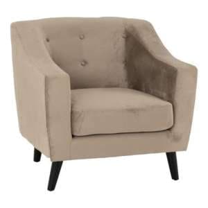 Arabella Velvet Fabric 1 Seater Sofa In Oyster - UK