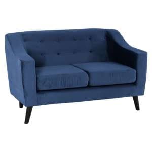 Arabella Velvet Fabric 2 Seater Sofa In Blue